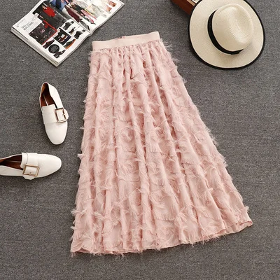 pink skirt Новинка года, Весенняя женская рубашка с v-образным воротником, яркая, серебряная, со звездами и блестками+ плюшевая длинная юбка с перьями Женская юбка костюм из двух предметов - Цвет: pink skirt