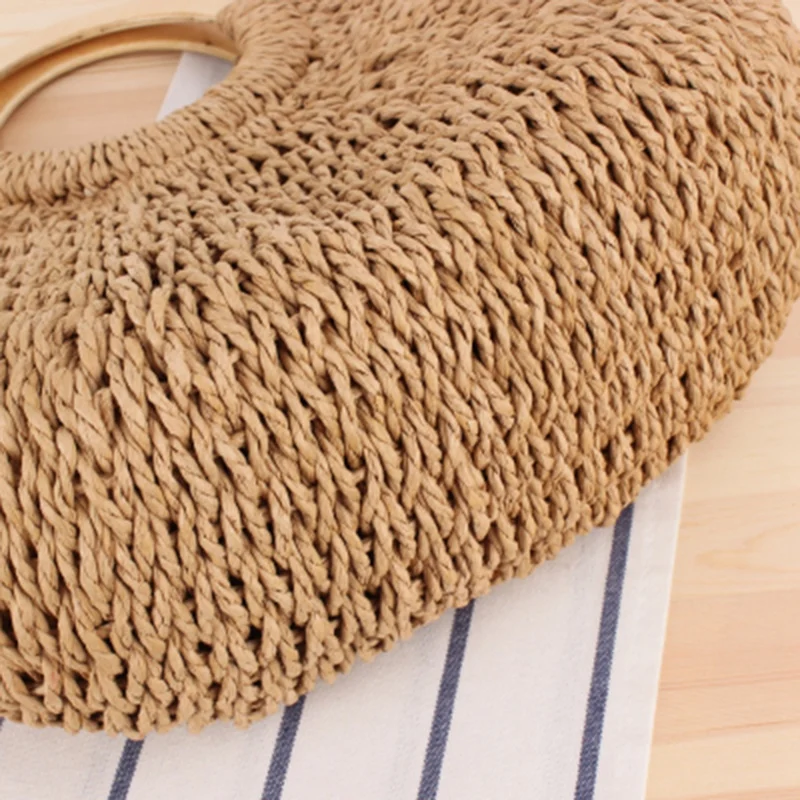 Модная женская Винтажная сумочка из ротанга женские богемные летние пляжные