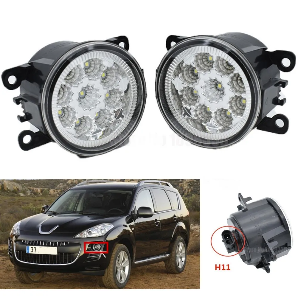 

2PCS LED Front Fog Lights For Peugeot 4007 GP_ 2007-2010 2011 2012 Car Styling Round Bumper Halogen fog lamps