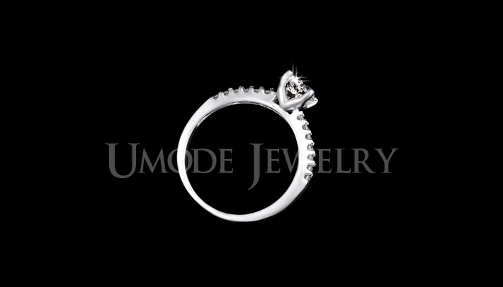 Umode белый позолоченный проложить группа обручальное кольцо для женщин с 0.6 см 0.75ct