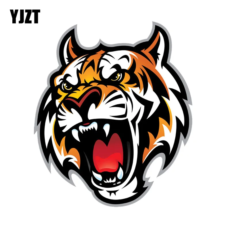 

YJZT 12.1CM*14.2CM Cartoon Mouth Tiger Decal PVC Motorcycle Car Sticker 11-00601