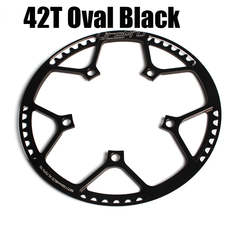 42T Oval Black Litepro Сверхлегкий 130 BCD 45T 47T 53T 56T 58T A7075 из сплава BMX, складывающаяся велосипедная звездочка, велосипедная коленчатая цепь, зуб - Цвет: 42T Oval Black