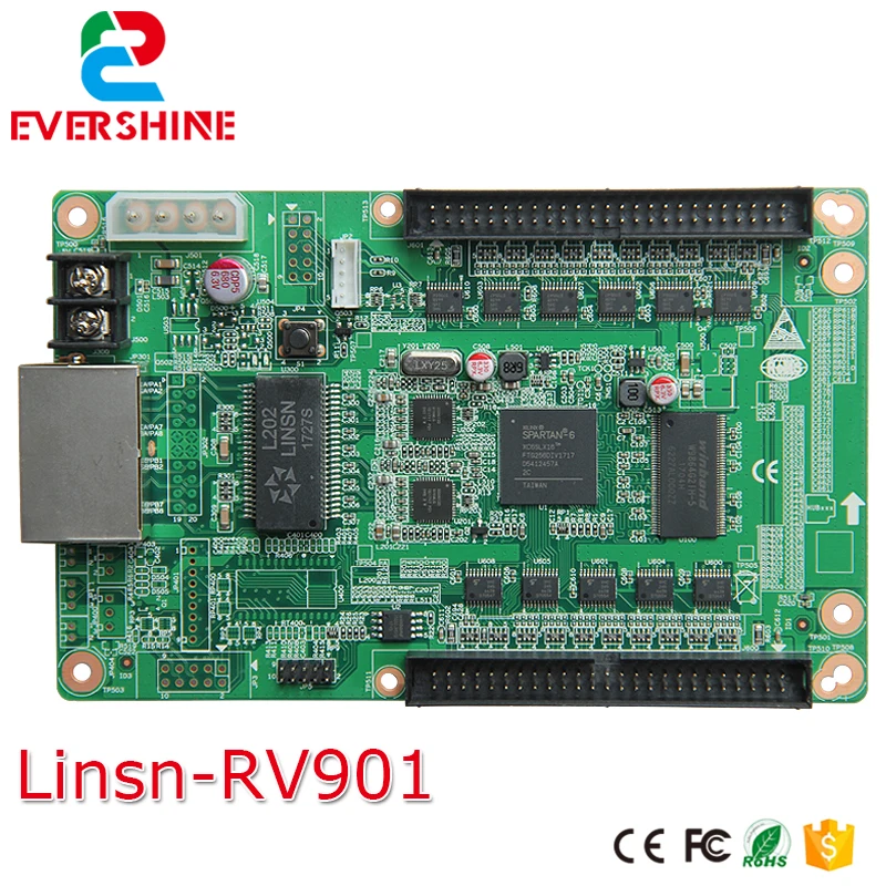 LINSN RV901 полноцветный RGB светодиодный дисплей экран карта приема работает с