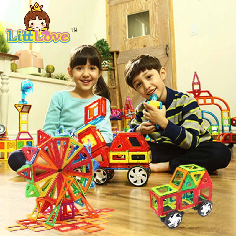 Магнитные строительные блоки большого размера LittLove 26 шт. модели игрушек грузовик