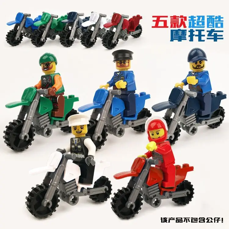 Мотоцикл из кубиков аксессуары MOC Moto модели автомобилей городские фигурки детали
