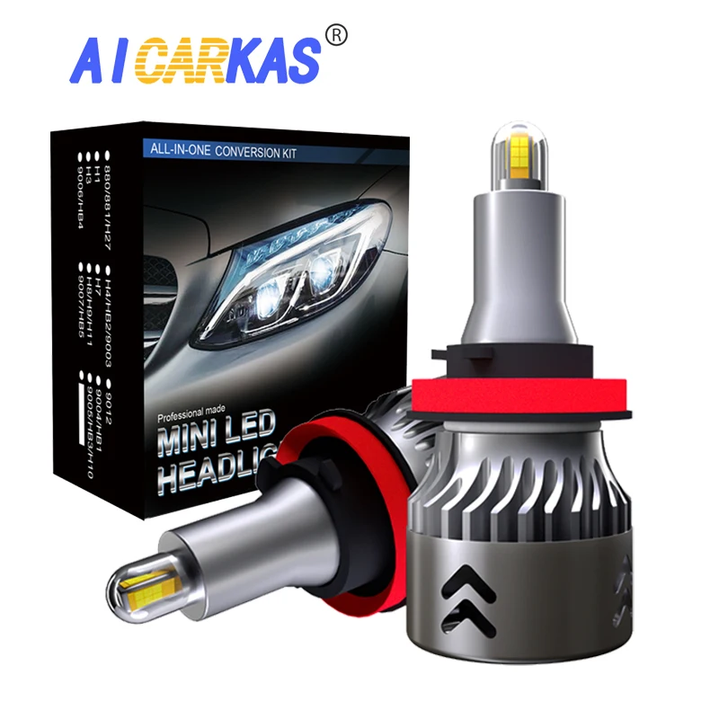 AICARKAS 2 шт. CSP светодиодный лампы накаливания 60 Вт 12000LM Автомобильный H7 H8 H11 H1 H3 9005 HB3