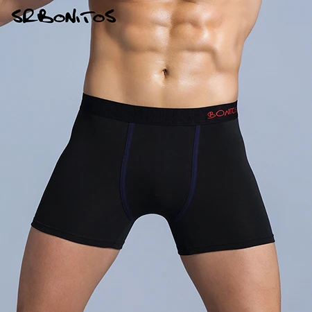 B2 Black blue Pouplar, Брендовые мужские боксеры, хлопковое сексуальное нижнее белье, мужские боксеры, мужские трусы, гей трусы, шорты для мужчин, s U выпуклый мешочек, нижнее белье, боксеры - Цвет: B2 Black blue