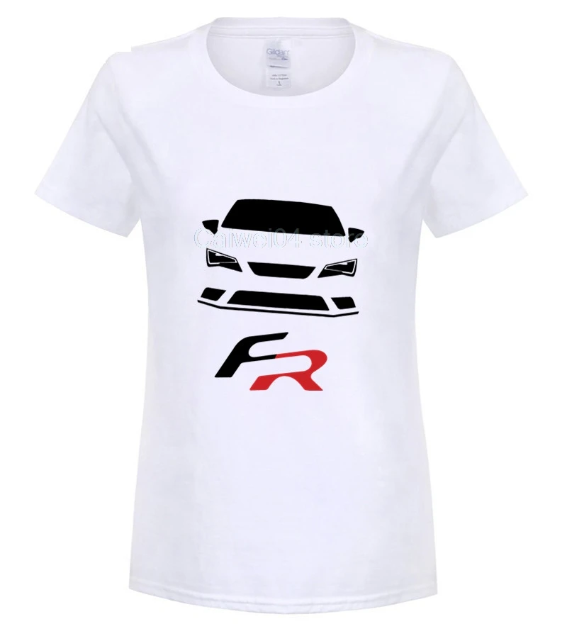Крутая Мужская футболка с круглым вырезом 2019New летние мужские футболки Camiseta бланка Seat Leon FR cupra Распродажа футболок модная мужская футболка - Цвет: women white