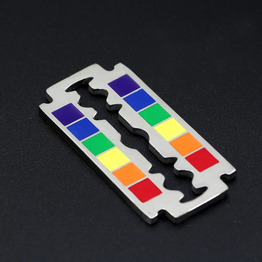 Бритвенное ожерелье с подвеской в виде радужного лезвия ЛГБТ геев и лесбиянок|razor