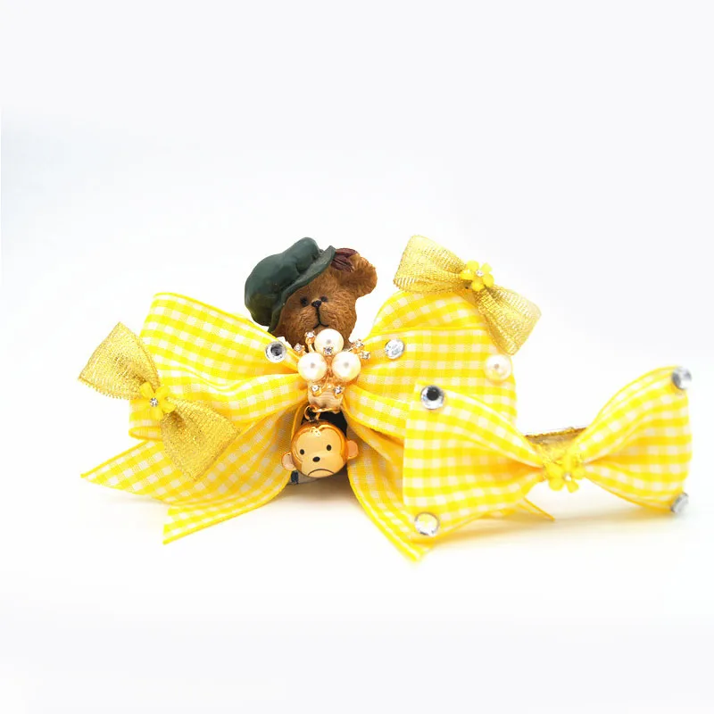 Маленький большой галстук бабочка для собаки колокольчик жемчужный ошейник