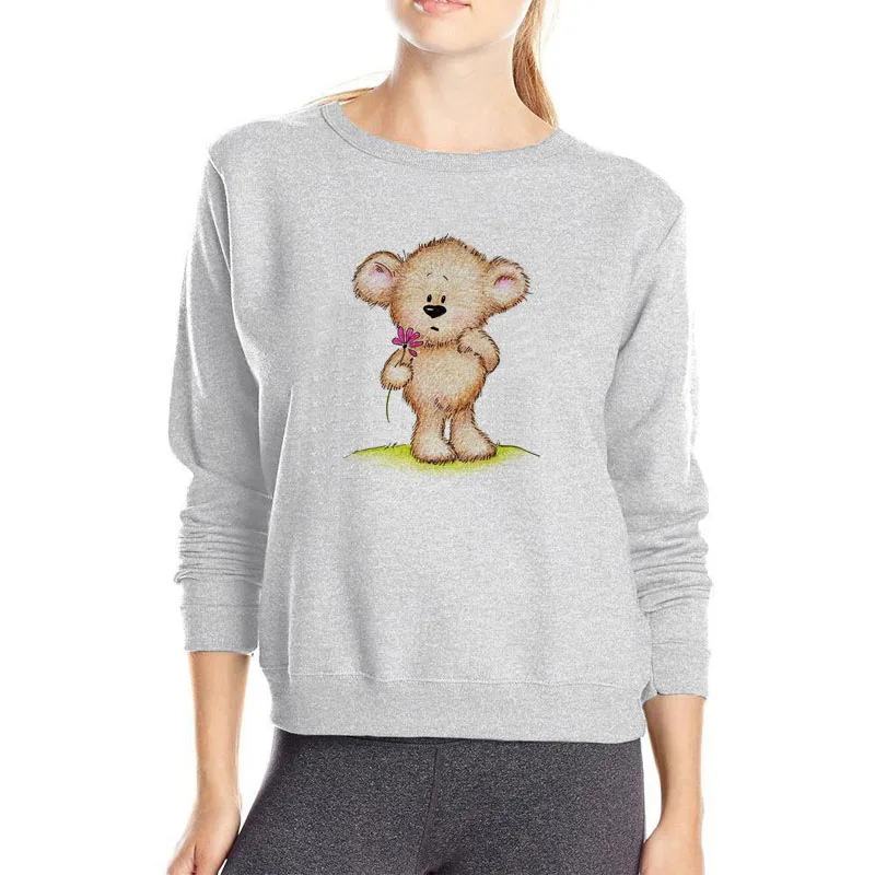 Толстовка мишка тедди супер милая толстовка Женский пуловер с длинным рукавом