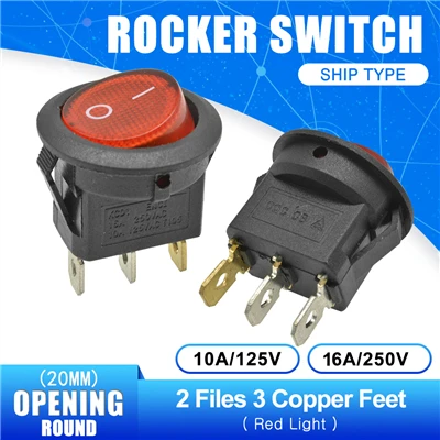 NO-OFF 3pin 2 шт./лот 20 мм мини круглый Кулисный Переключатель Пластиковый Кнопочный Переключатель 6A 250VAC 10A 125VAC вкл.-ВЫКЛ.-ВКЛ.-ВКЛ. 2Pin 3Pin - Цвет: NO-OFF 3pin