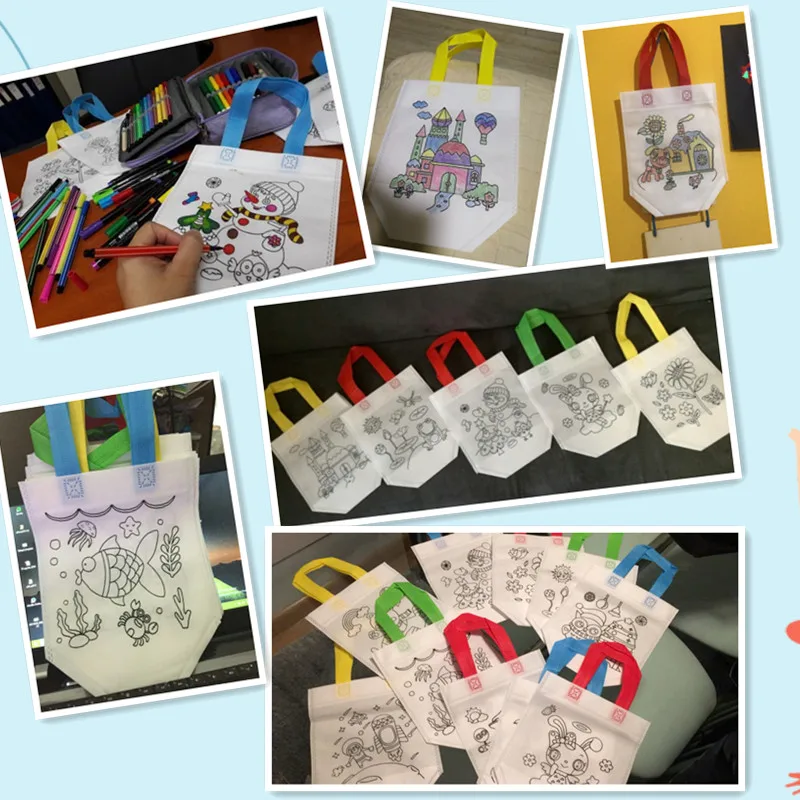 Happyxuan 10 шт. DIY Craft наборы дети окраски мешков для детей творческого рисования набор