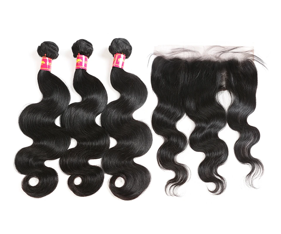 Али queen hair человеческие волосы 3 пучки натуральных волос, не подвергавшихся химическому воздействию бразильские Прямые Синтетические волосы волнистые уха до Кружева Фронтальная застежка с пучки волос