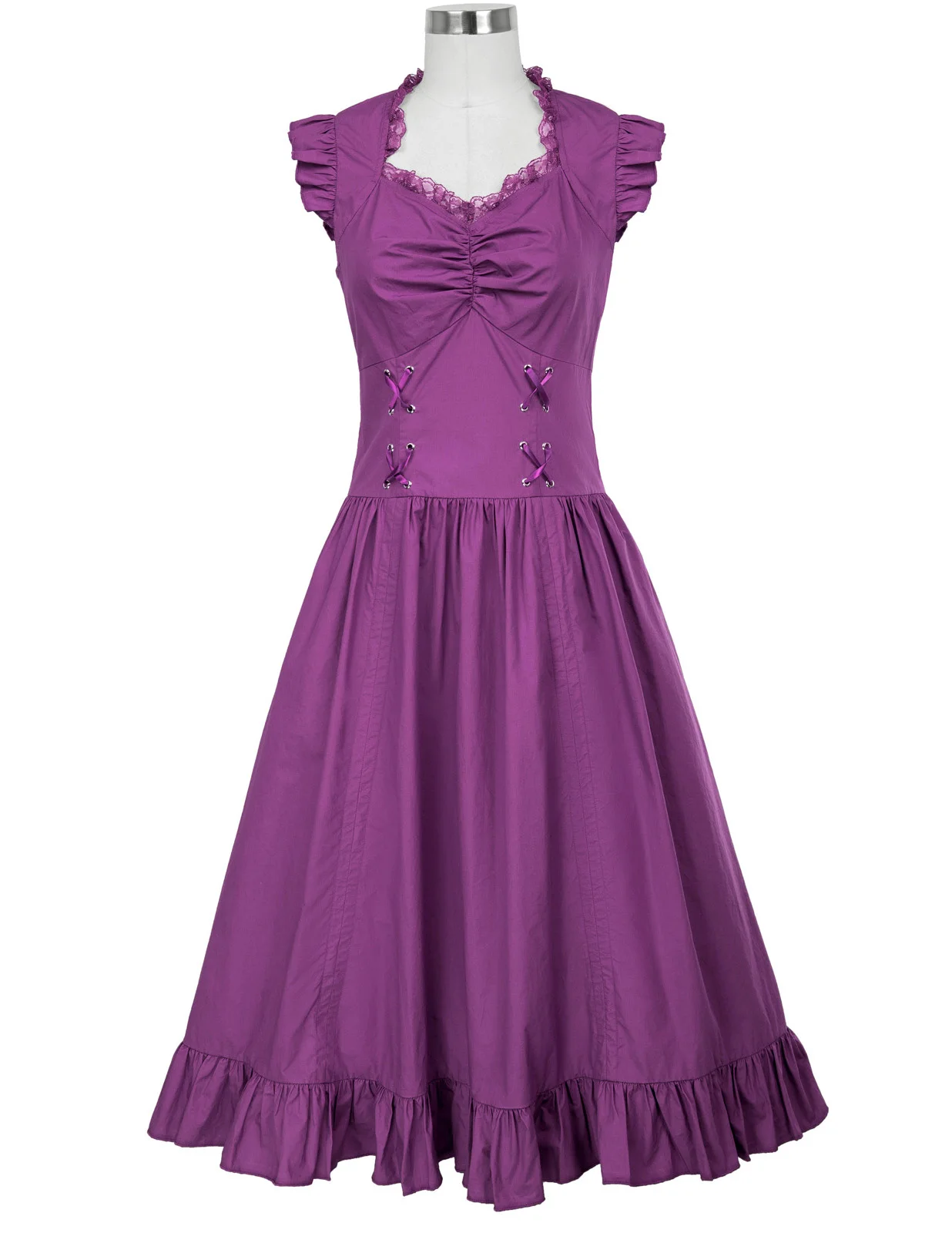 Женские платья в викторианском стиле Летние винтажные на шнуровке без рукавов с