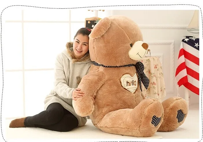 Милый плюшевый мишка hello 130 см кукла рождественский подарок b7817|bear doll|teddy bear plushteddy