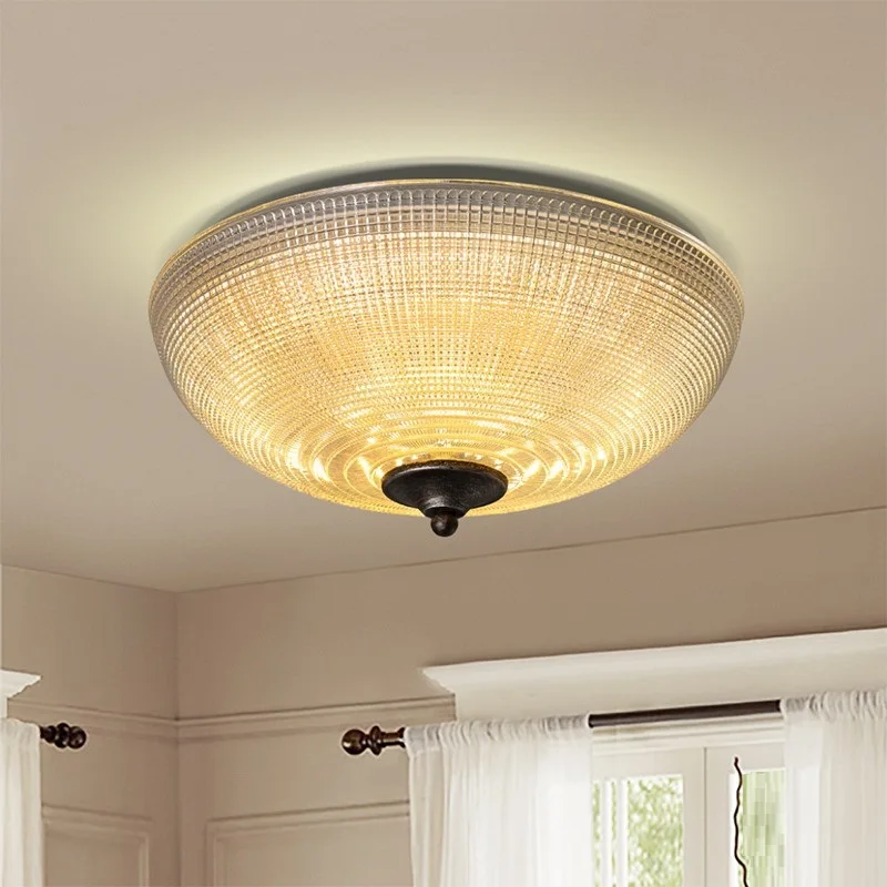 

IWHD Nordic Ceiling Lamp Vintage Glass Led Ceiling Lighting Bedroom Avize Home Lighting Two-Color Adjustable Light Fixtures