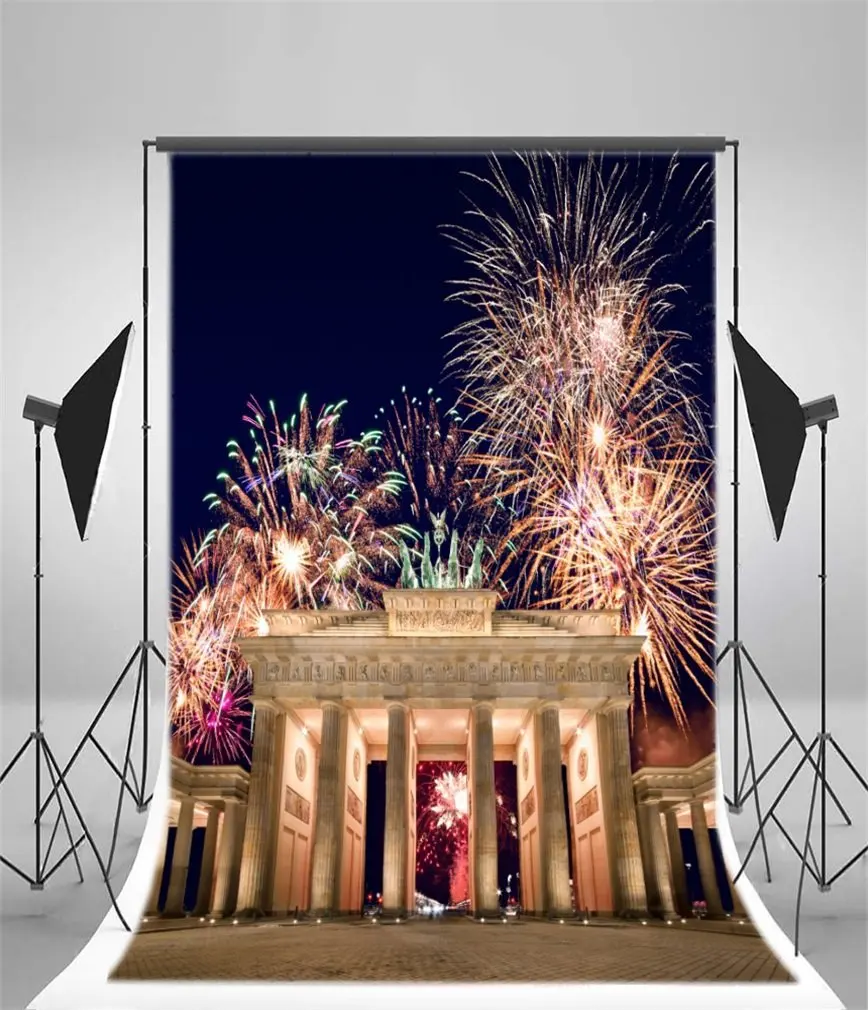

Photography Backdrop European Building Fancy Fireworks