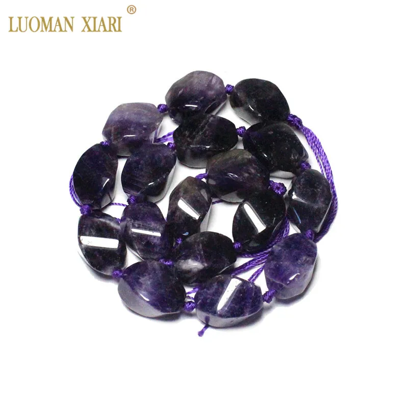 dark Amethyst Изысканные натуральный розовый кварц яшма аметист цитрин бусы из камня амазонита для самостоятельного изготовления ювелирных изделий браслет, ожерелье 15*20 мм - Цвет: dark Amethyst