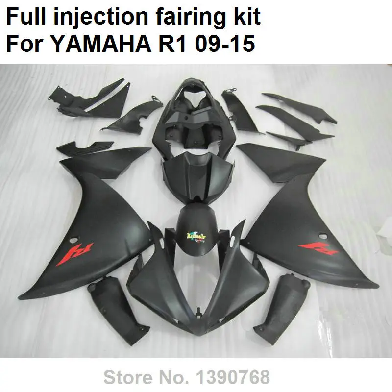 Матовые черные 100% Обтекатели для Yamaha YZF R1 09 10 11 12 13 14 15 комплект обтекателей YZFR1 2009