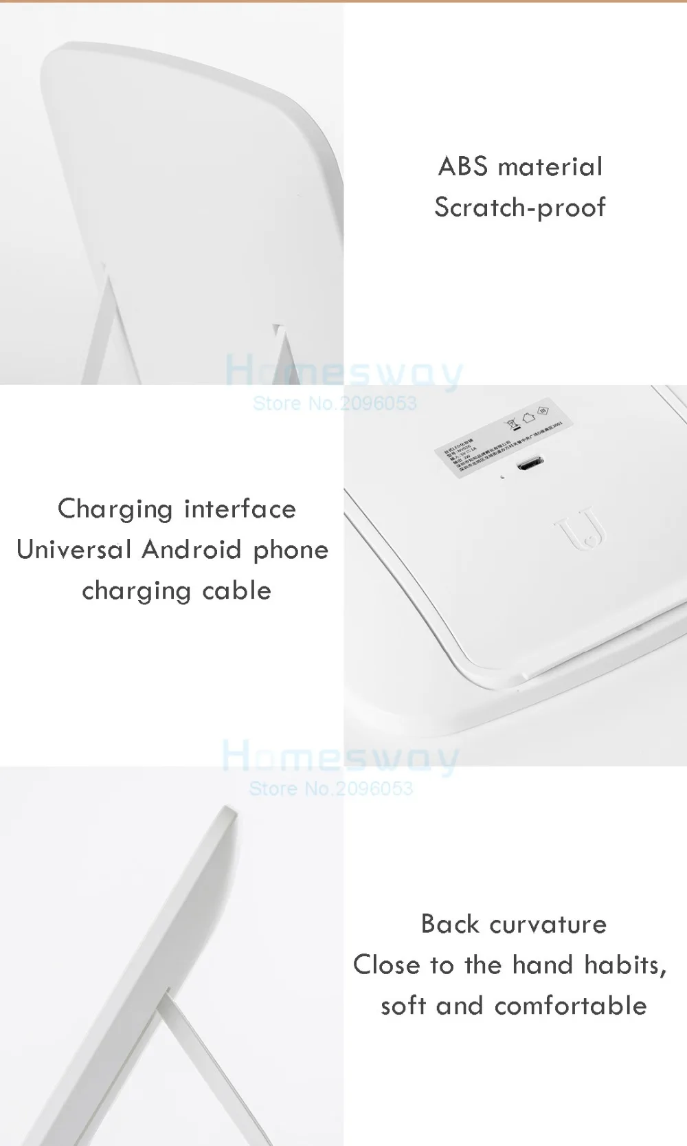 Xiaomi Настольный светодиодный зеркало для макияжа с сенсорным управлением светодиодный светильник с естественным заполнением регулируемый угол USB Перезаряжаемый от MIJIA YOUPIN