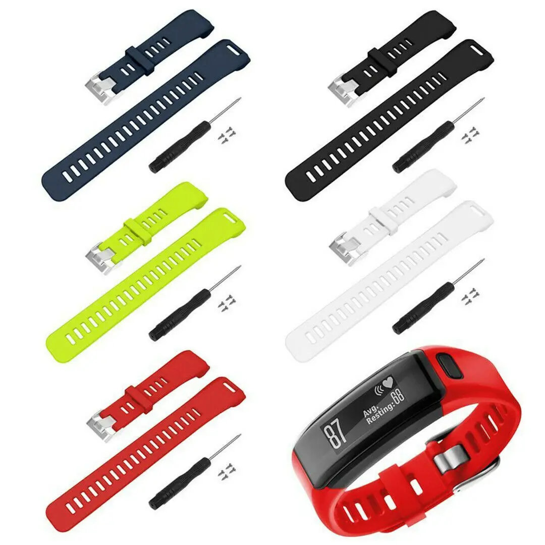 Сменный Браслет Силиконовый ремешок для смарт часов винт комплект для Garmin Vivosmart HR