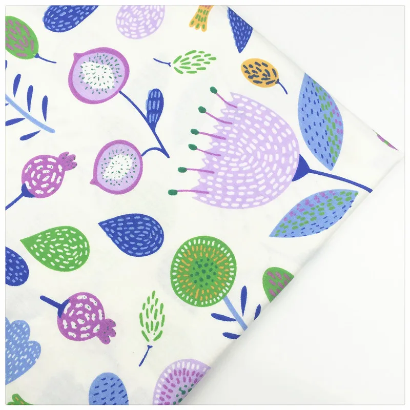 Syunss фиолетовая серия хлопчатобумажная ткань с цветочным принтом сделай сам