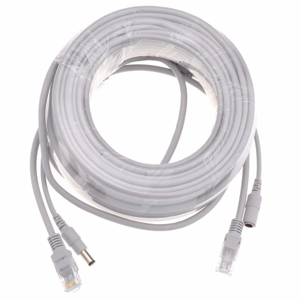 30 м CCTV сетевой кабель RJ45 CAT5/CAT-5e + DC Мощность видеонаблюдения расширение сети