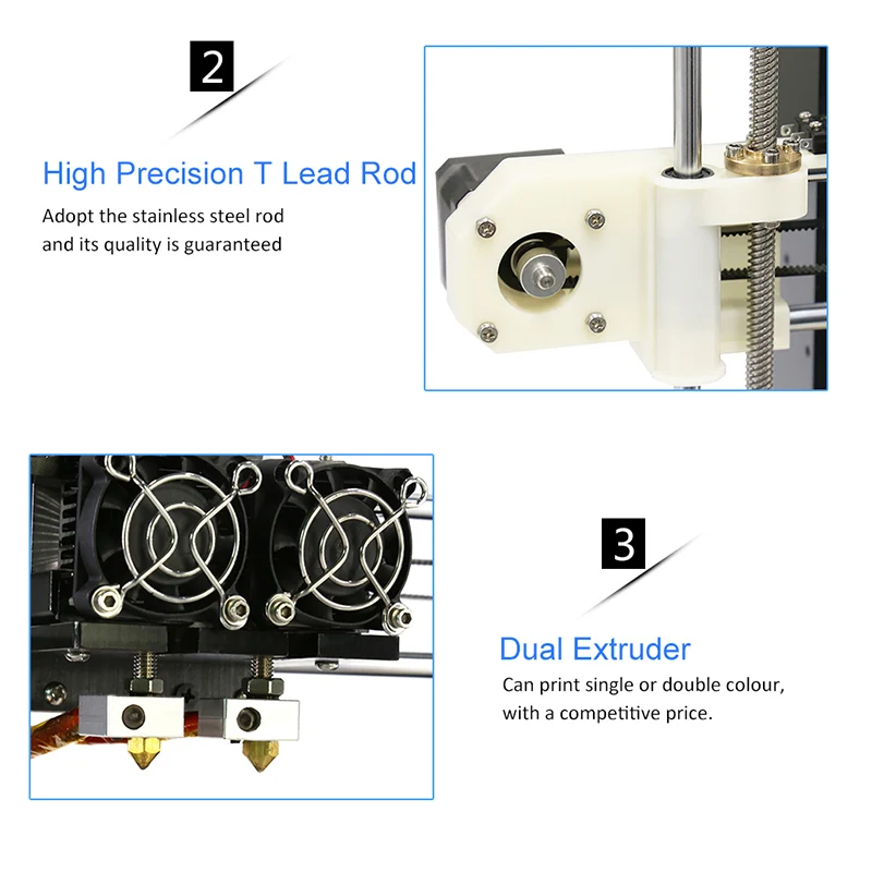 Двойной экструдер полностью закрытый корпус с двумя Prusa i3 3D принтеры s акриловая