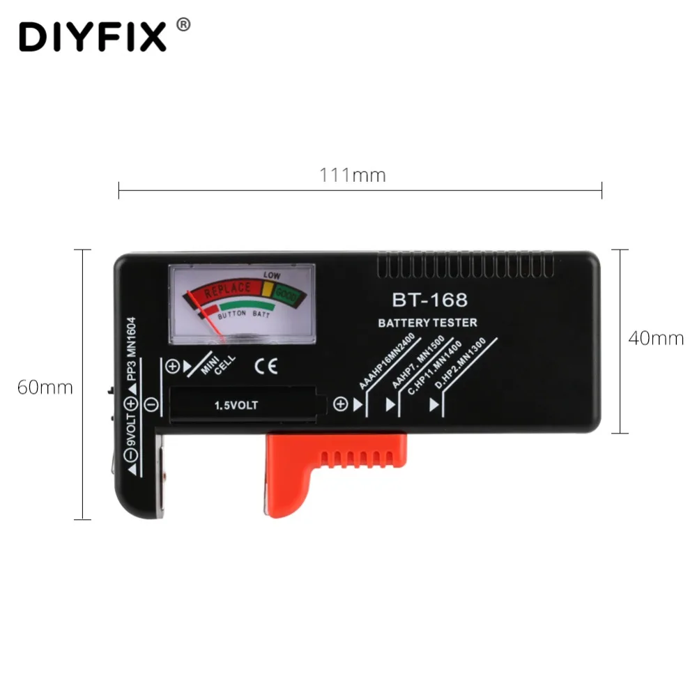 Диагностический прибор DIYFIX для диагностики аккумуляторов 9 В 1 5 в AAA AA C D |