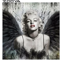 zooya 5d diamond painting marilyn monroe diamond embroidery sexy woman angel full round drill mosaic sale painting by numbers