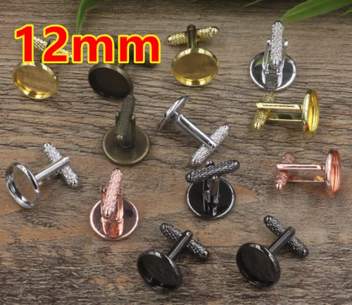 Кабошон 12 мм античная бронза/серебро/золото/черные заготовки для манжет