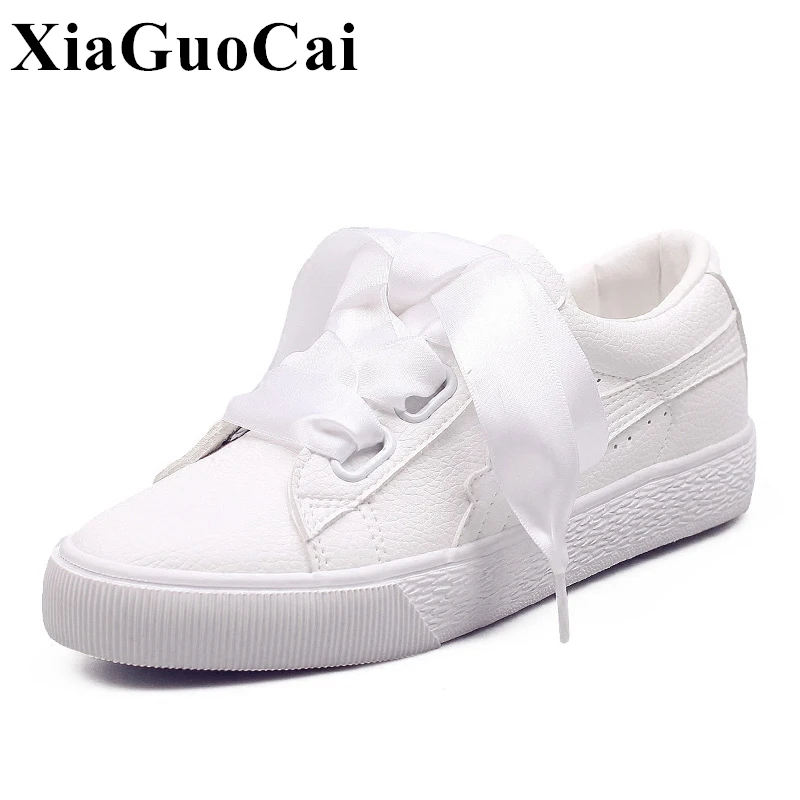 

Женские повседневные туфли на шнуровке, белые однотонные кожаные туфли на плоской подошве с бантом-бабочкой, модель W3 35,