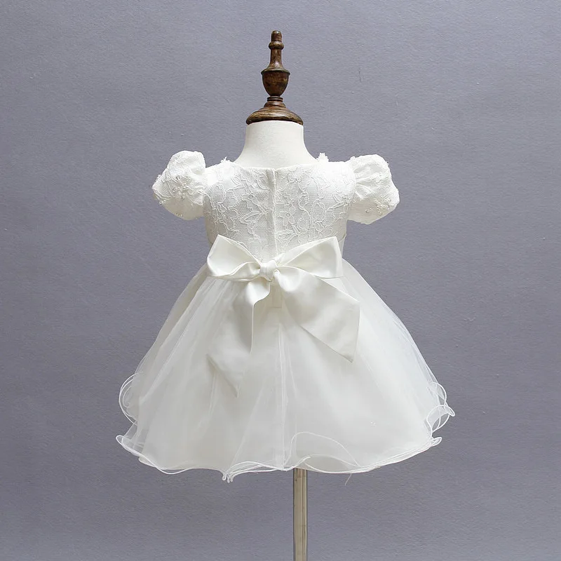 

New Baby Girl Baptism Christening Easter Gown Dress Lace Satin Embroidery Shwal Formal Toddler Baby Girl Party Dresses 3PCS/Set
