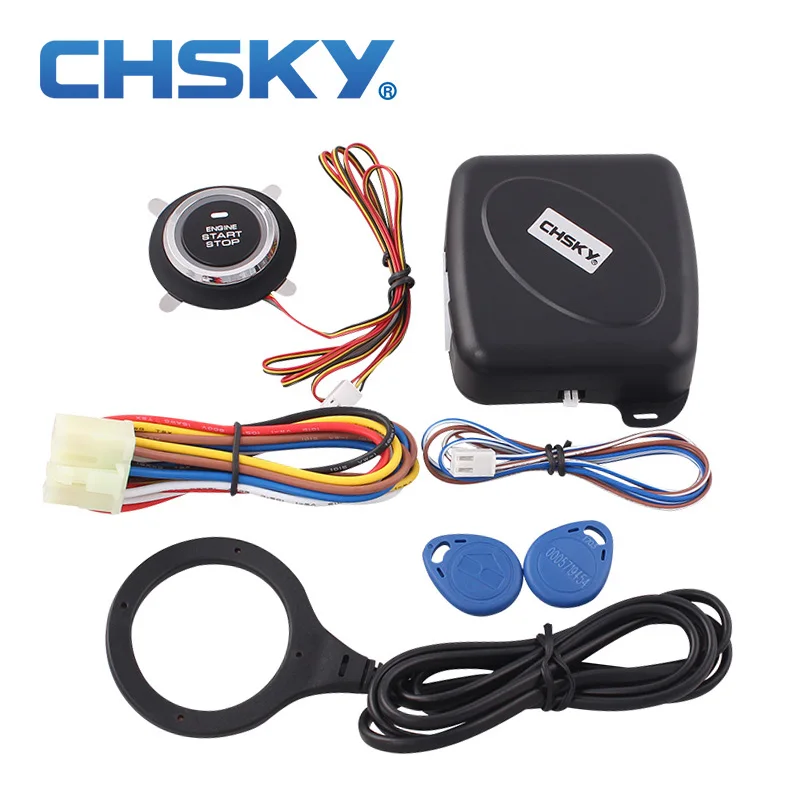 CHSKY RFID кнопочная кнопка запуска двигателя без ключа Пуск Стоп Вход транспондер иммобилайзер Автомобильная сигнализация 12 В автомобиль Стайлинг