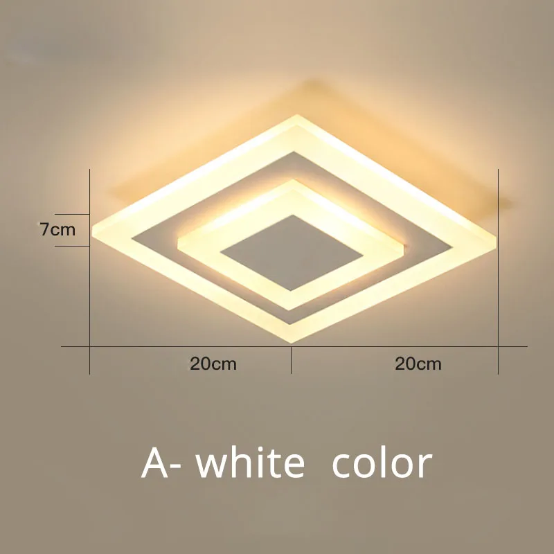 A white 1824 Потолочный светильник, Современная LED-лампа для освещения коридоров для ванной комнаты, гостиной, Круглый квадратный светильник, домашние декоративные светильники, Прямая поставка - Цвет корпуса: A white 1824