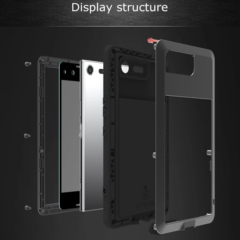 LOVE MEI Алюминиевый металлический чехол для Sony Xperia XZ Премиум Броня ударопрочный