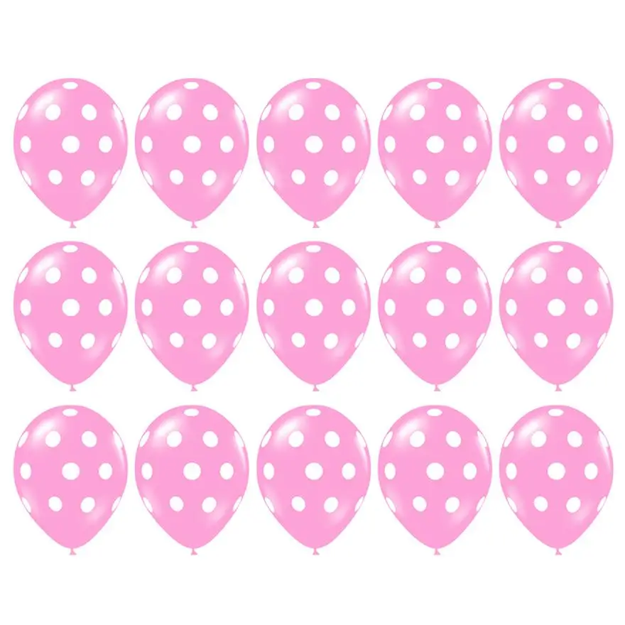 pink 15 шт./лот красного и черного цветов латексных шарика в горошек надувные шары Mickey Мышь тема День Рождения globos Свадебные baby shower вечерние украшения - Цвет: pink