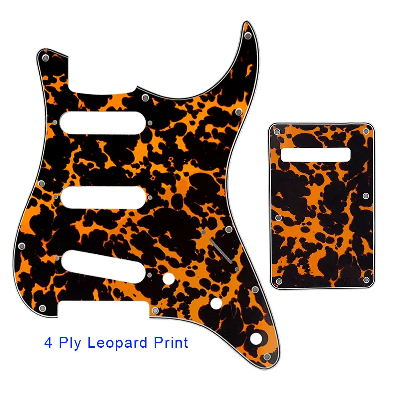 4 ply leopard print Pleroo 11 винт гитара отверстия накладку с задней пластины костюм для США/Мексика Fender Stratocaster Стандартный SSS ST царапинам - Цвет: 4 ply leopard print