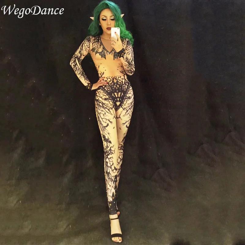 

New Halloween Bat 3D Costume Nightclub Dj Dancer Costumes Women singer Dance Costumes freeshipping