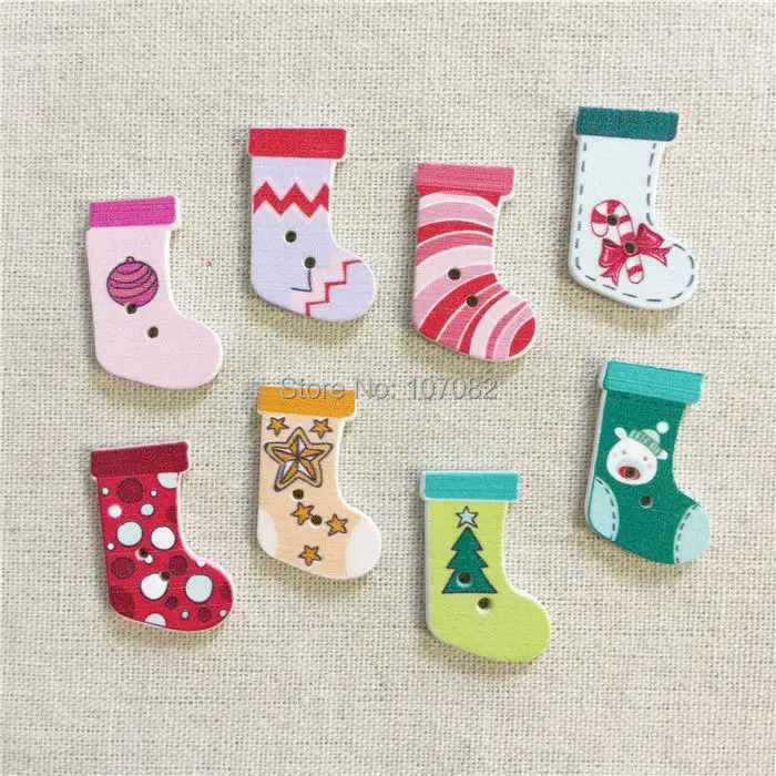 

1000pcs Wood Buttons 2 Holes Sewing Christmas Stocking Buttons Cardmaking Embellishments