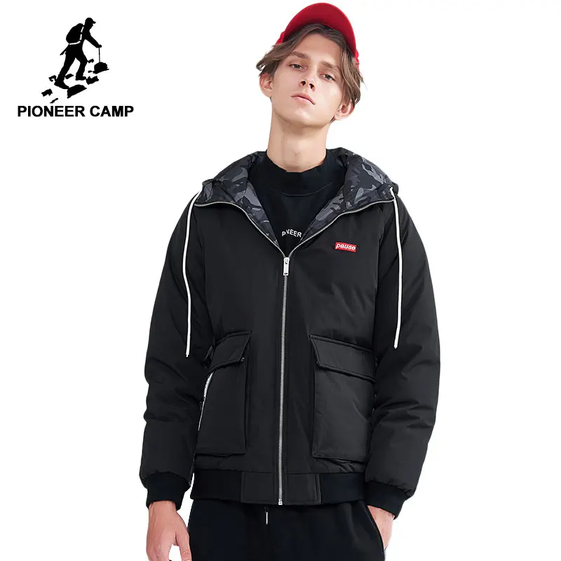 Pioneer camp новый зимний теплый пуховик Мужская брендовая одежда модные камуфляжные