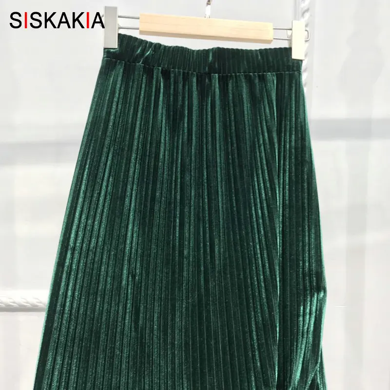 Dark Green skirt Siskakia Лето Женская юбка длиной до щиколотки, однотонная длинная облегающая юбка карандаш, оранжевая, розовая, зеленая короткая модная эластичная трикотажная юбка - Цвет: Dark Green skirt
