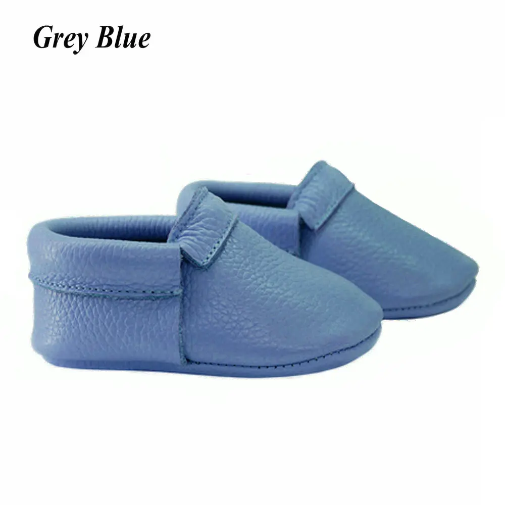 grey blue Детские мокасины из натуральной кожи для новорожденных, обувь для девочек, детская обувь для мальчиков, детская обувь - Цвет: grey blue
