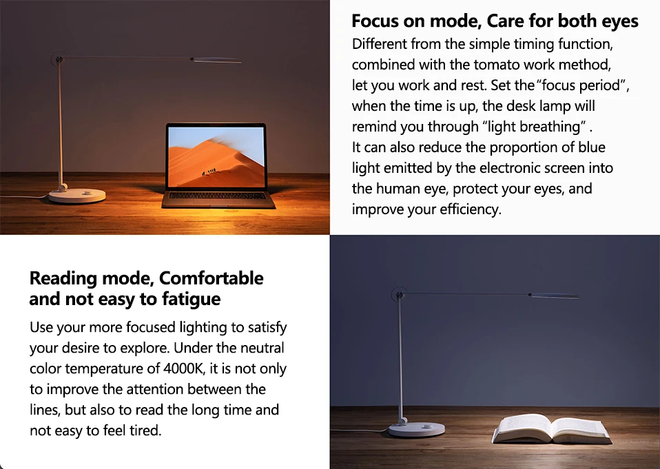 Xiaomi Mijia светодиодный настольный светильник Pro, умные настольные лампы с защитой глаз, светильник для чтения, работающий с Apple HomeKit, светильник для чтения
