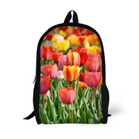 flower tulip printing backpack children school bags for teenager girls backpacks laptop backpack 17 inch