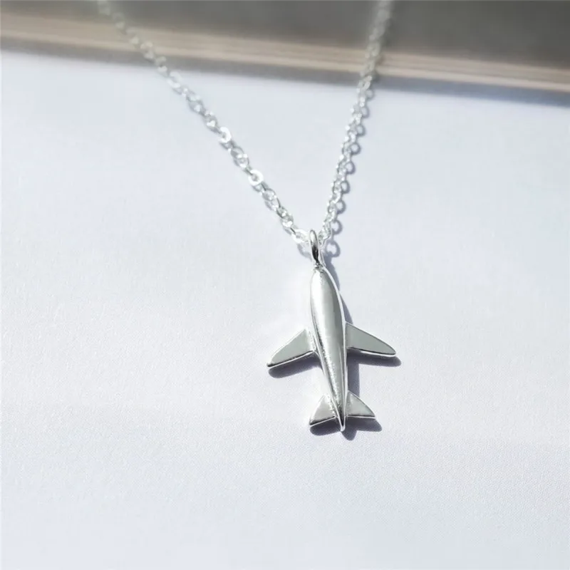 Женское ожерелье с подвеской в виде самолета из серебра 100% пробы|pendants for women|airplane