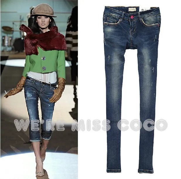 Free shipping Women pants High quality jeans Sexy cultivate one's morality do old spell color pencil |