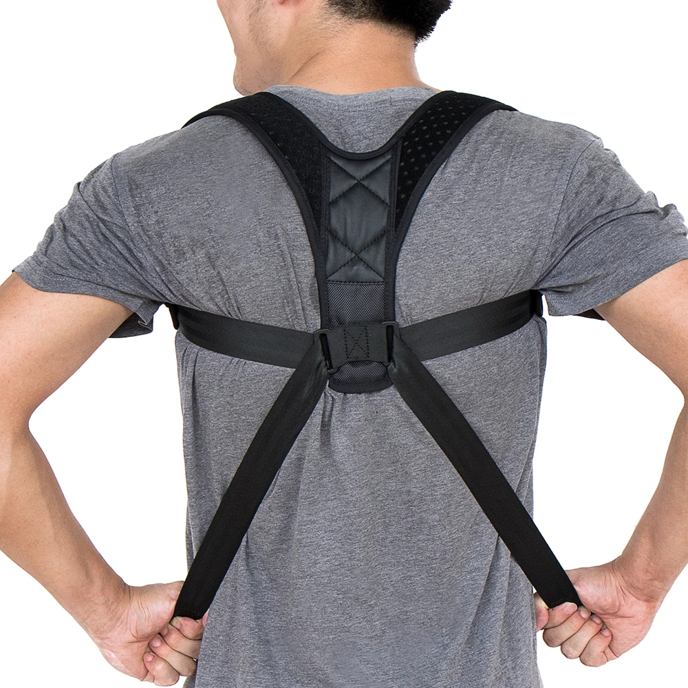 Черный ключицы Корректор осанки Поясничные бандажи плечевой ремень бинты корсет