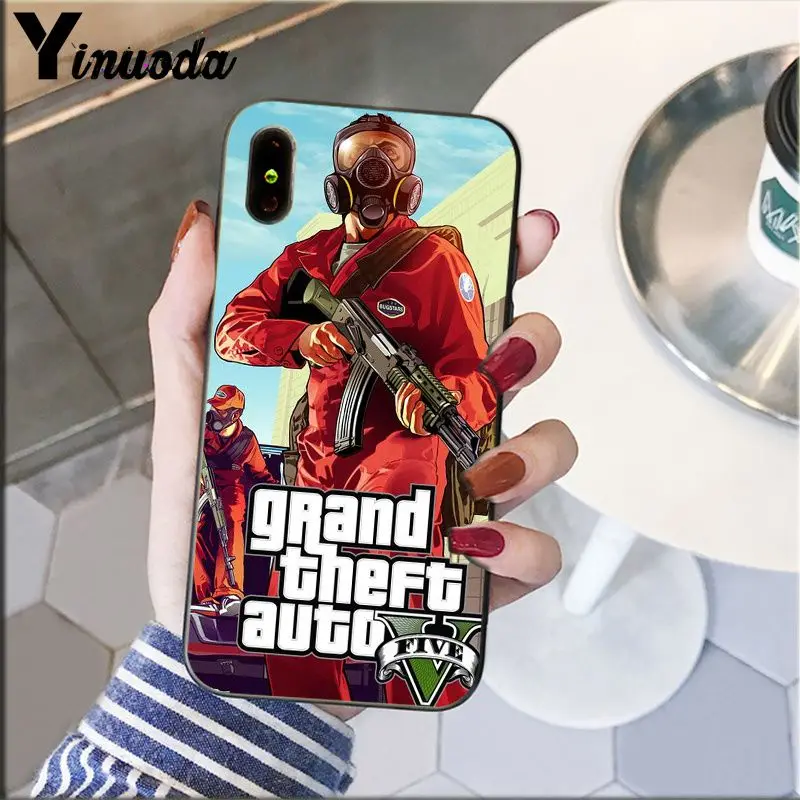 A8 Yinuoda rockstar gta 5 Grand Theft Мягкий силиконовый чехол для телефона из ТПУ для iPhone 8 7 6 6S Plus 5 5S SE XR X XS MAX Coque Shell - Цвет: A8